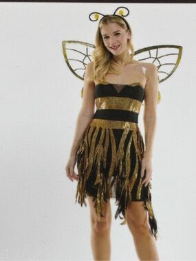 Sequence Queen Bee Dress Halloween Costume  Adult Size S